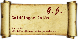 Goldfinger Jolán névjegykártya